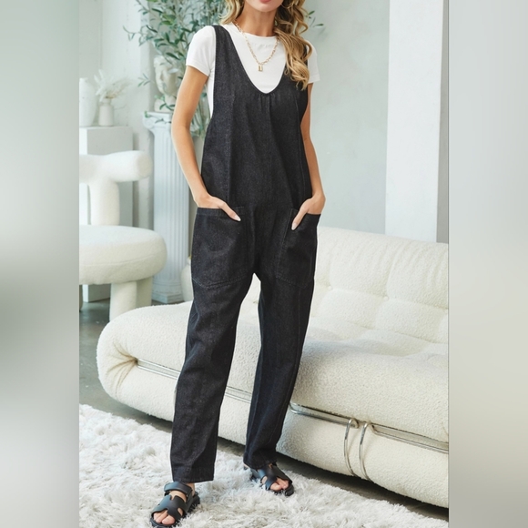 #282 FINAL SALE 🛑S,L Boho Bestseller One-And-Done Denim Jumpsuit - Picture 2 of 16